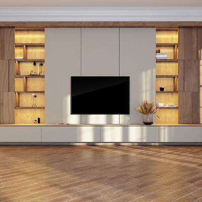 Built in TV unit with book shelves and cabinets