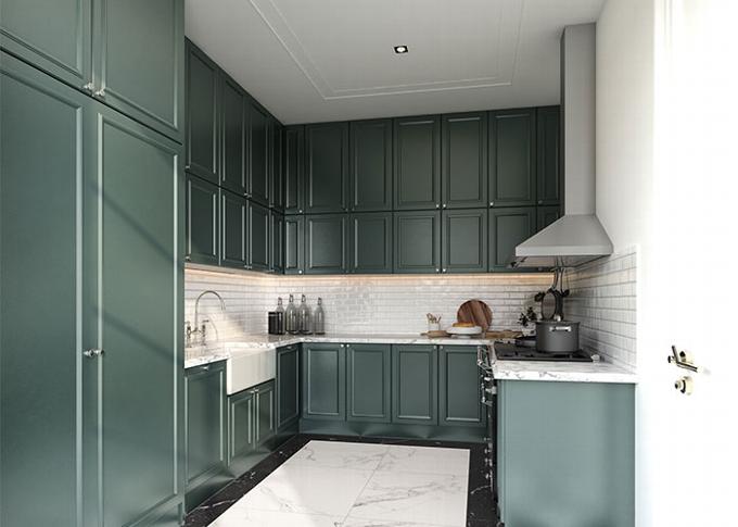 kitchen cabinets painted green